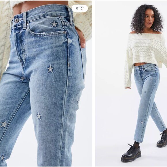 pistola Denim - Pistola Charlie Star Embroidered Straight Leg Jean – Supernova Women's Size 29